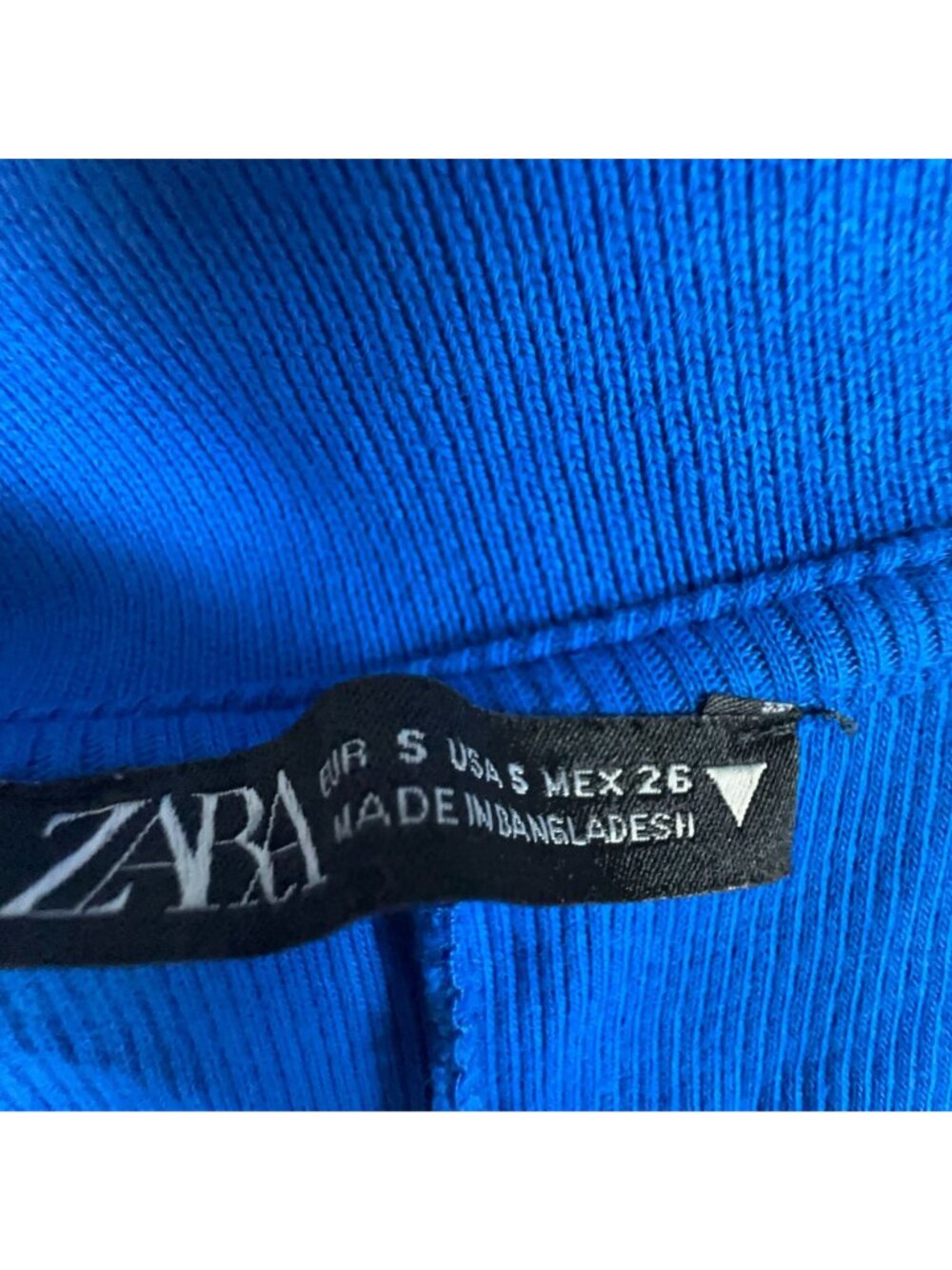 Zara Skater Dress Size Small Cobalt Blue Sleeveless V Neck Lapel Collared A Line - Picture 5 of 9